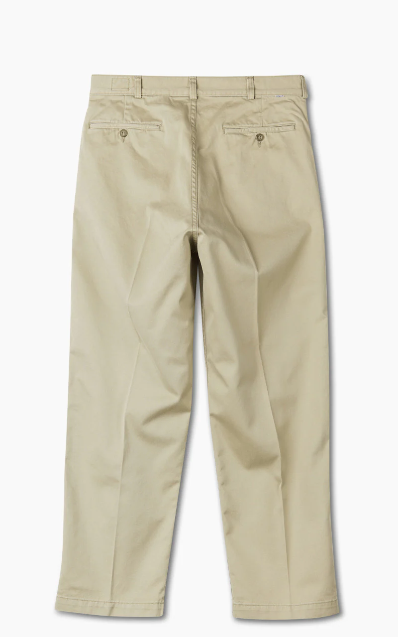 OrSlow Two Tuck Wide Trousers Khaki - Image 3