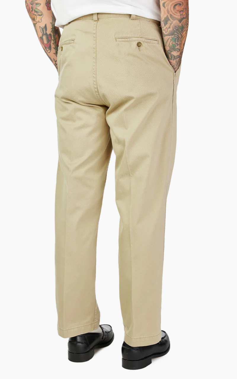 OrSlow Two Tuck Wide Trousers Khaki - Image 6