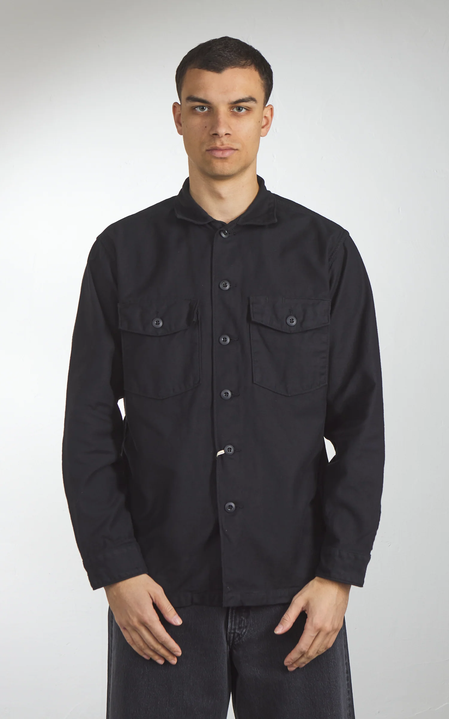OrSlow US Army Fatigue Shirt Black - Image 2