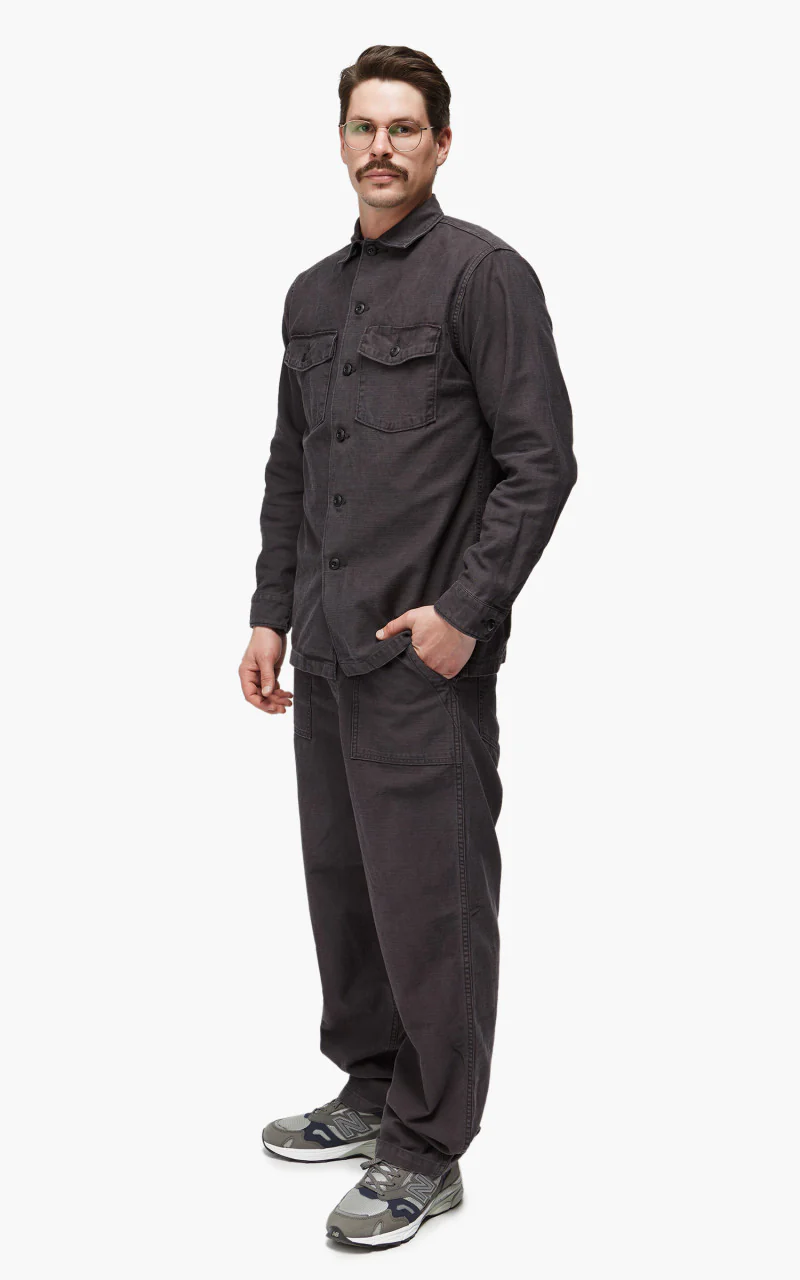 OrSlow US Army Fatigue Shirt Black Stone - Image 2