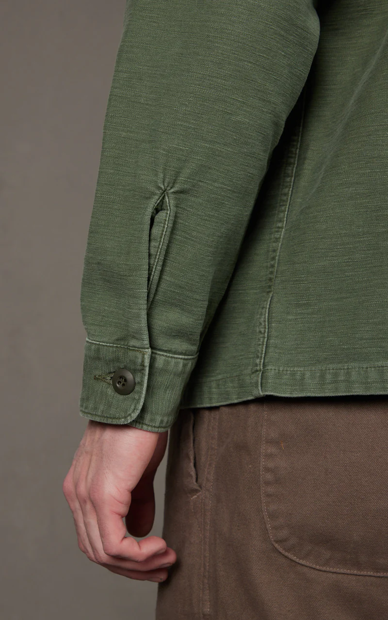 OrSlow US Army Fatigue Shirt Green Used Wash - Image 5