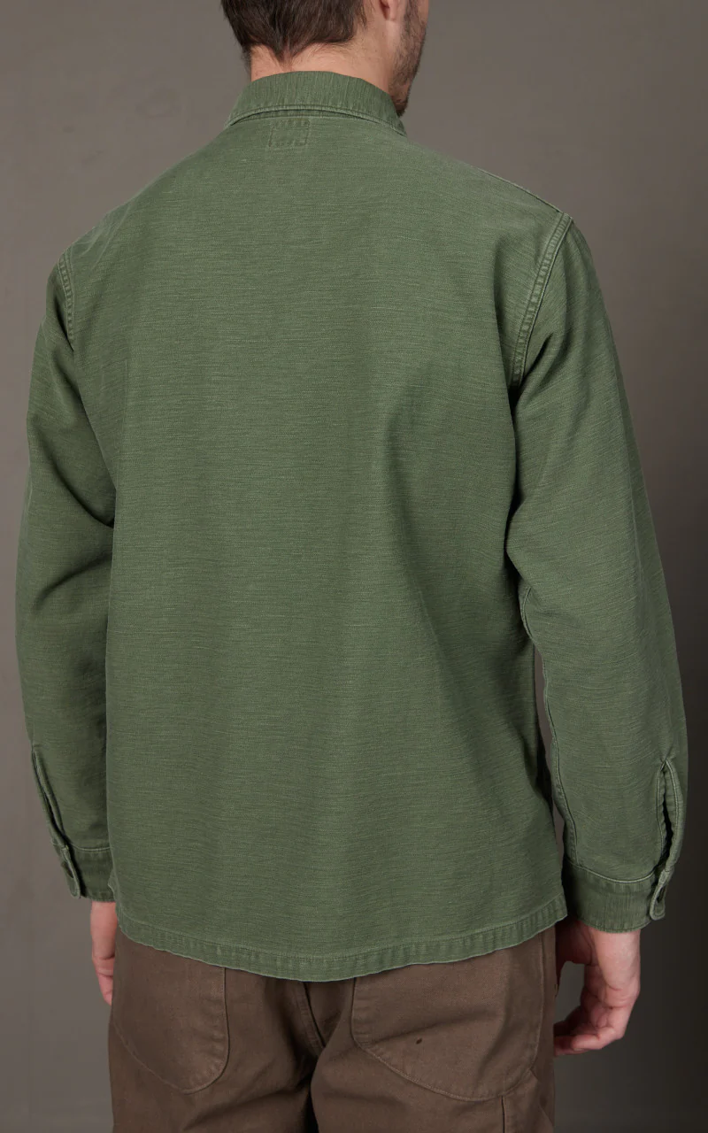OrSlow US Army Fatigue Shirt Green Used Wash - Image 6