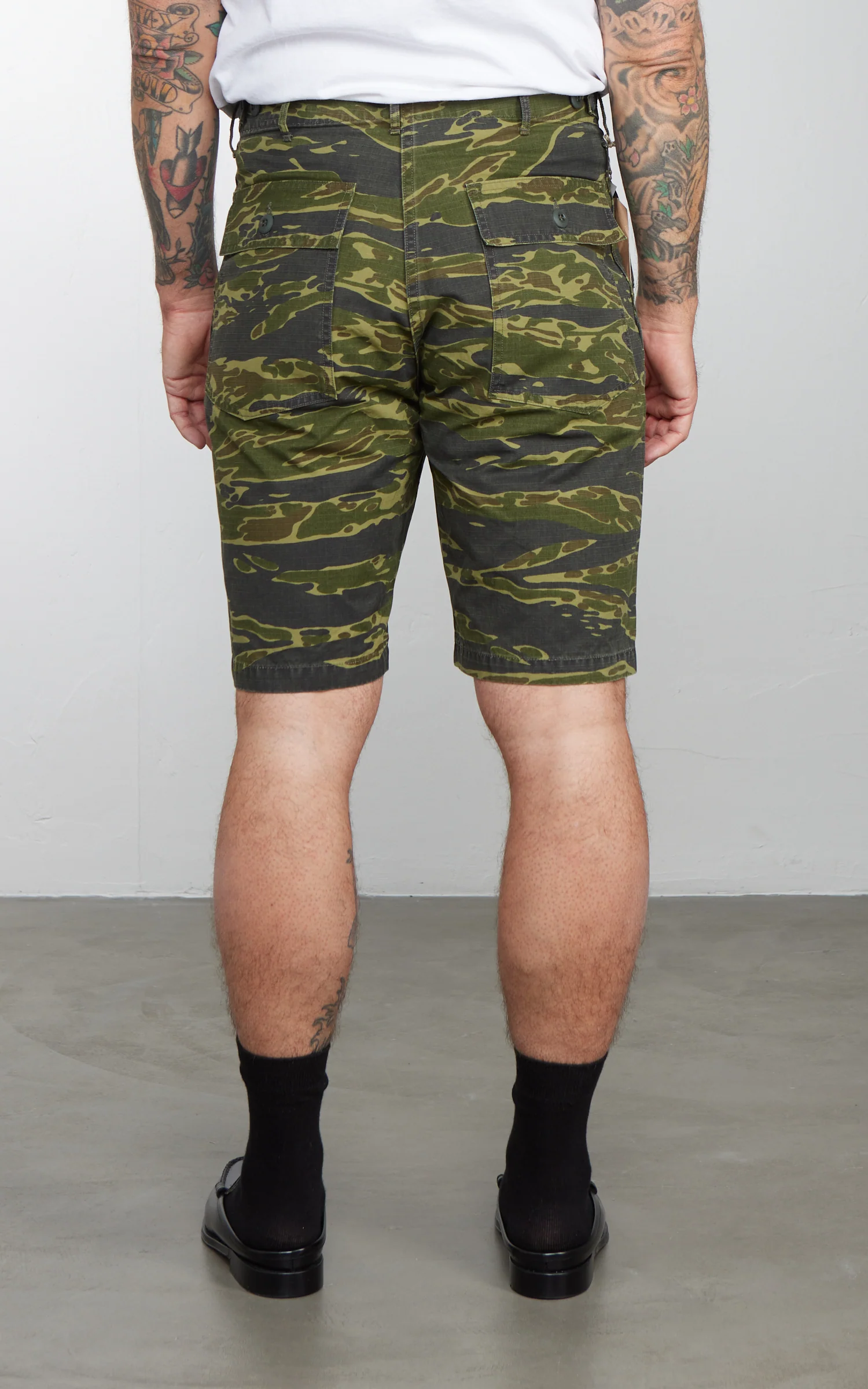 OrSlow US Army Fatigue Shorts Tiger Camo - Image 4