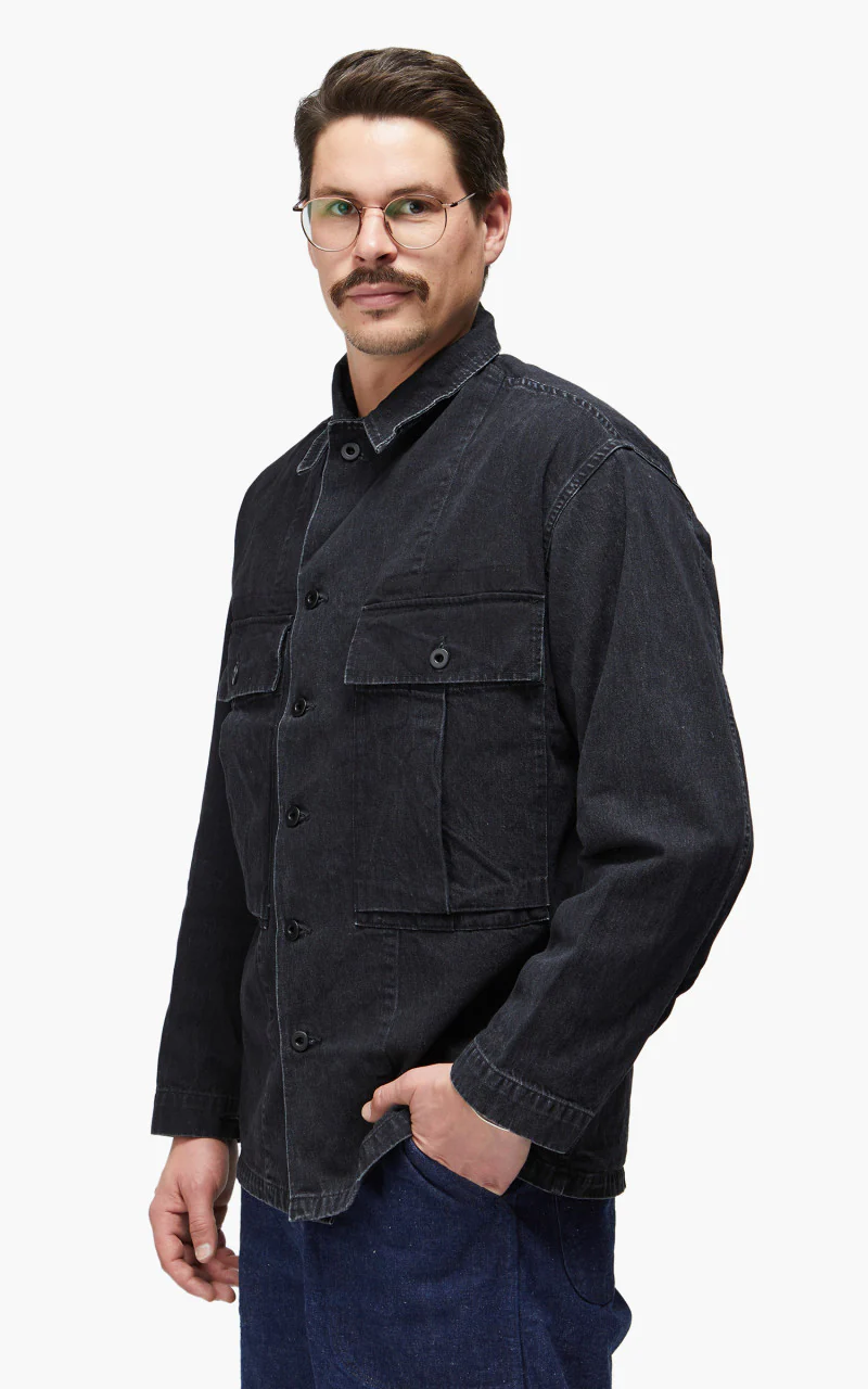 OrSlow US Army M-43 Denim Jacket Black Stone - Image 2