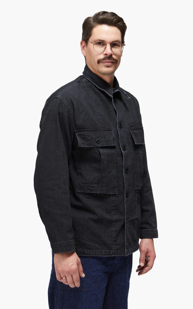 OrSlow US Army M-43 Denim Jacket Black Stone - Image 5