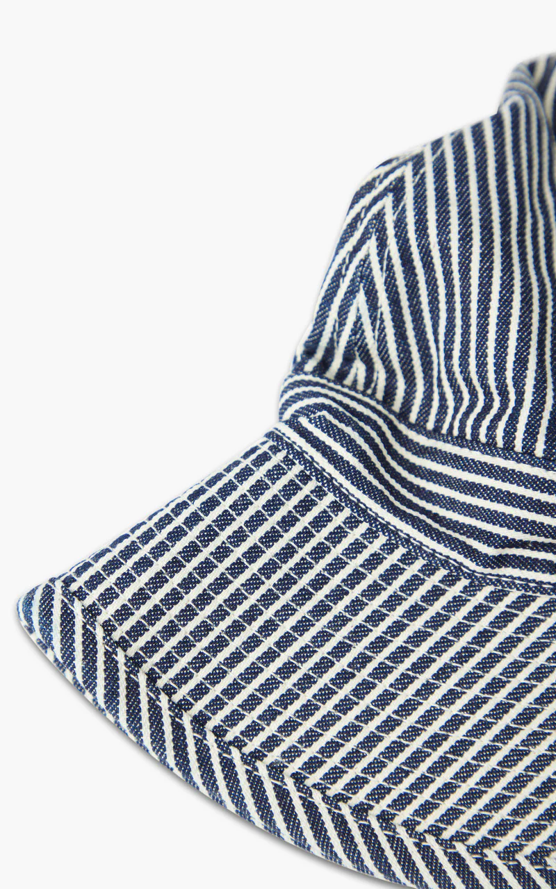 OrSlow US Navy Hat Hickory Stripe Blue - Image 2