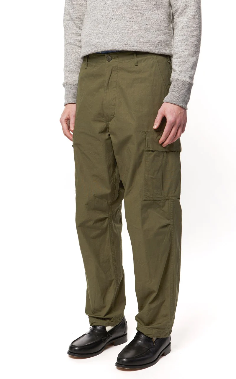 OrSlow Vintage Fit Cargo Pants Ripstop Army - Image 6
