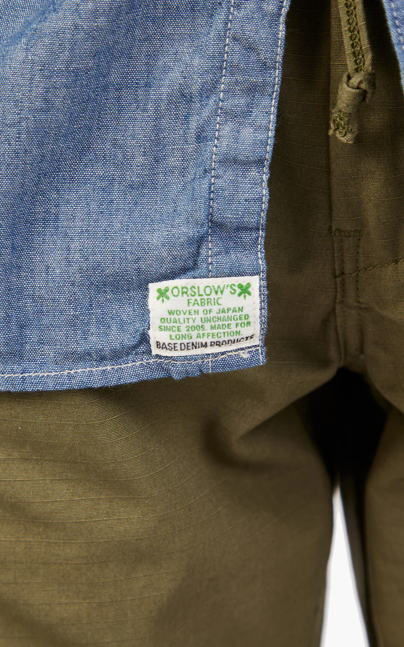 OrSlow Vintage Fit Chambray Work Shirt Blue - Image 5