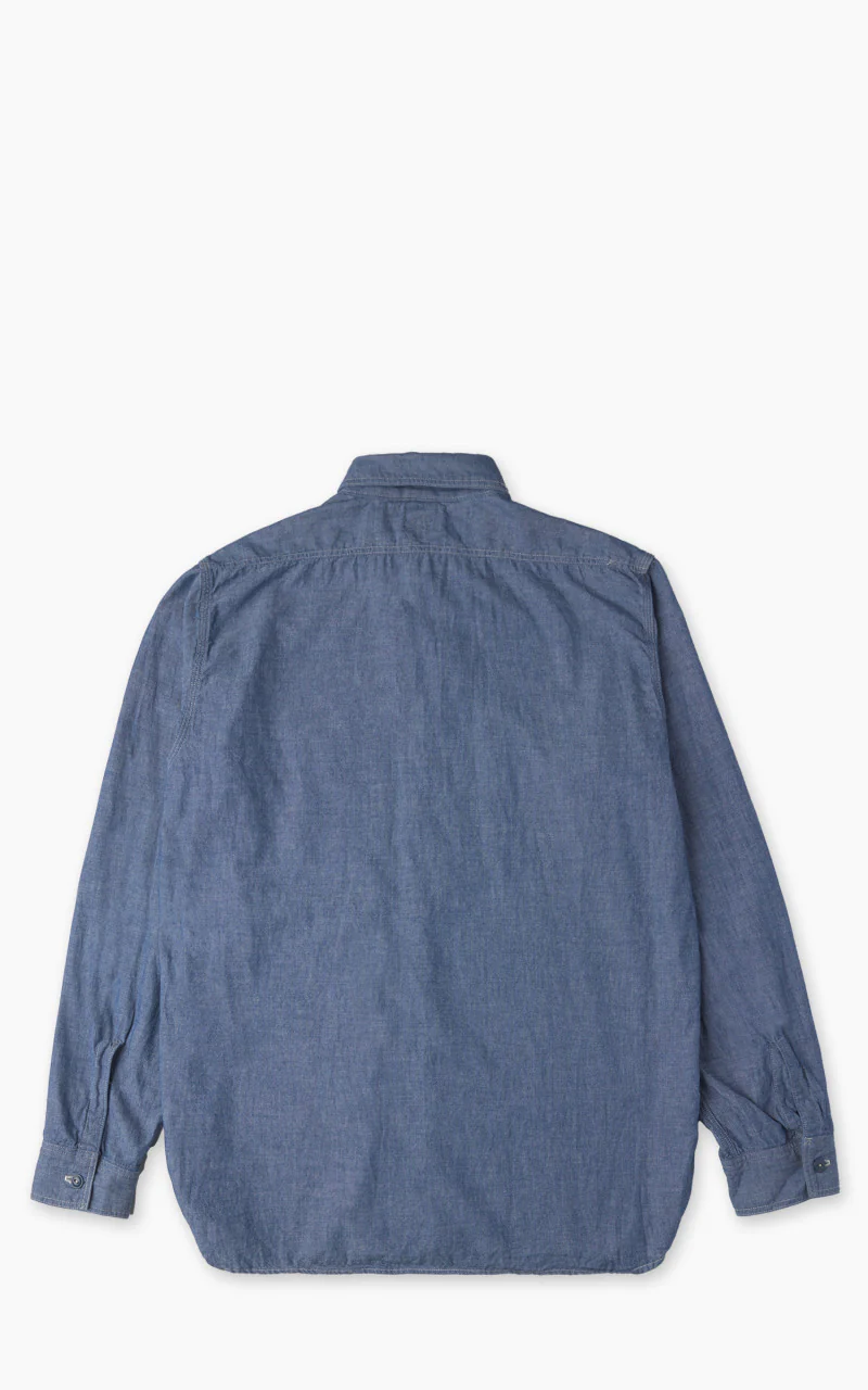 OrSlow Vintage Fit Chambray Work Shirt Blue - Image 8