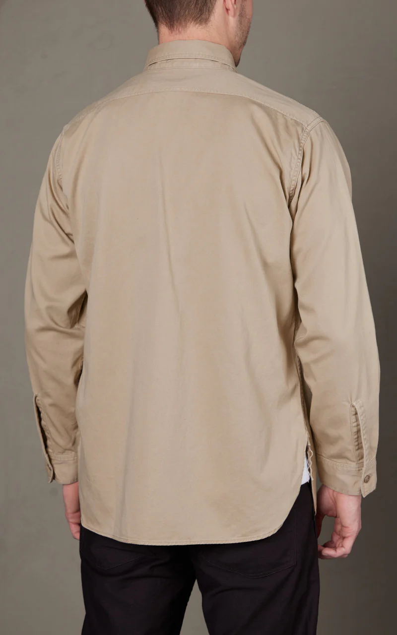 OrSlow Vintage Fit Work Shirt Beige - Image 6