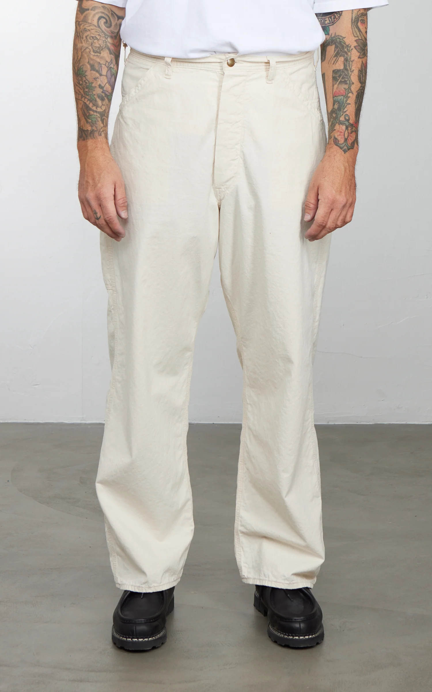 OrSlow Wide Fit 30's Painter Pants Ecru - Image 2