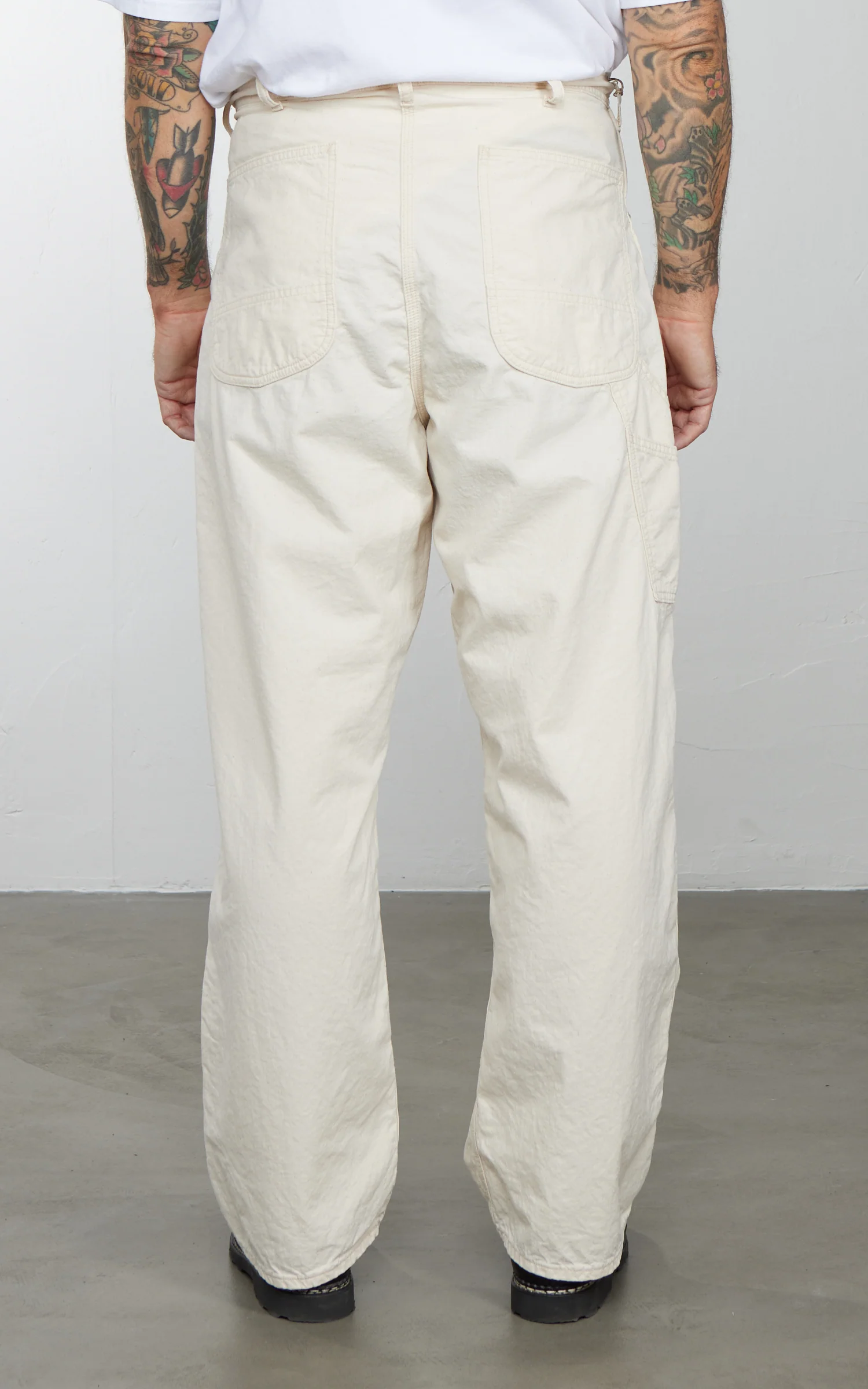 OrSlow Wide Fit 30's Painter Pants Ecru - Image 4