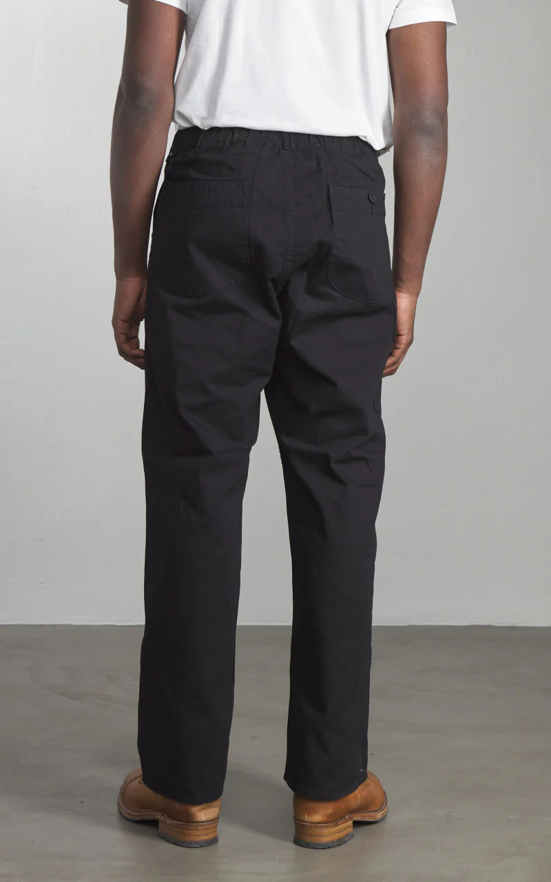 OrSlow Wide Fit French Work Pants Black - Image 3