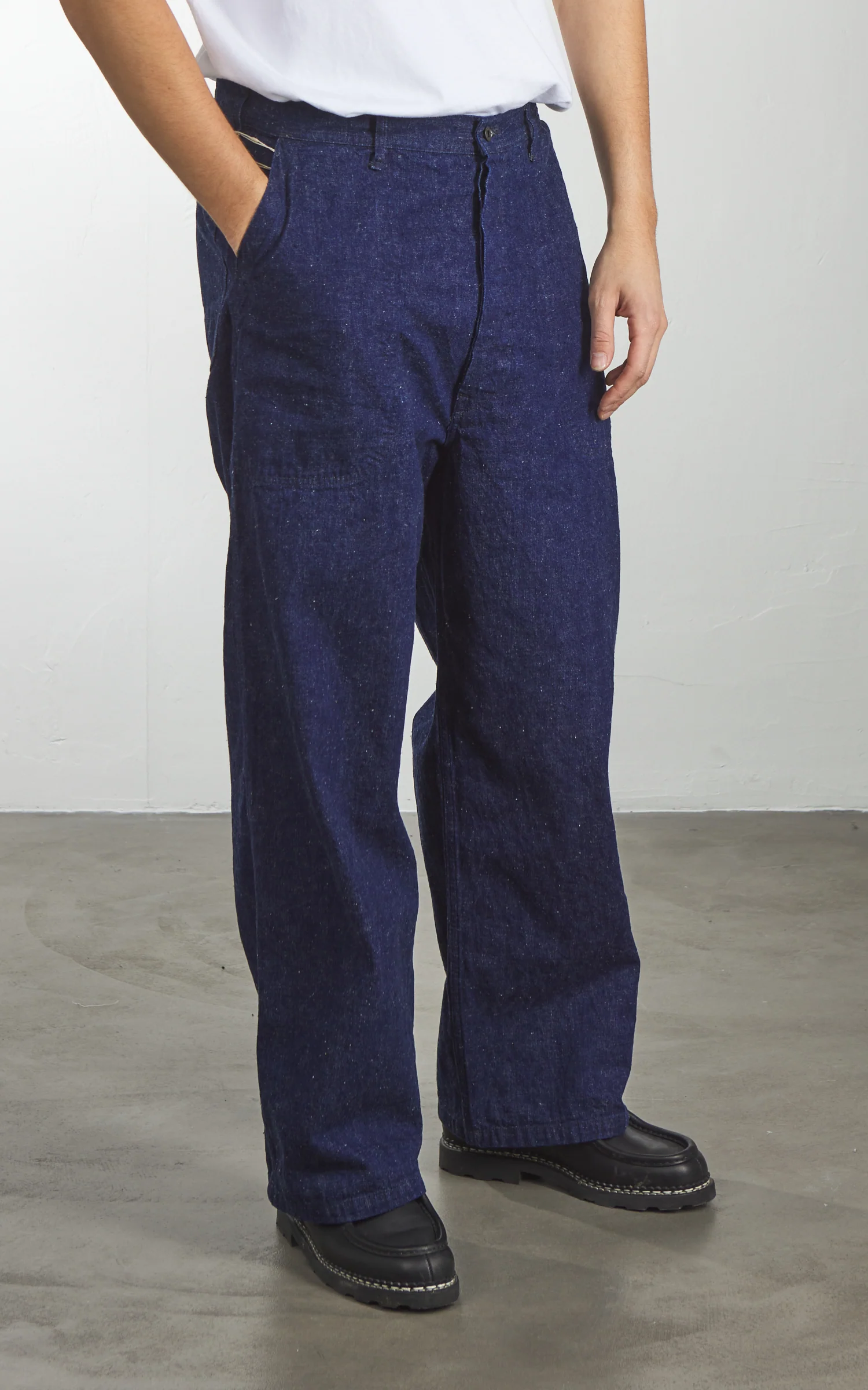 OrSlow WWII 40s U.S. Navy Wide-Fit Utility Trousers Indigo One Wash - Image 4