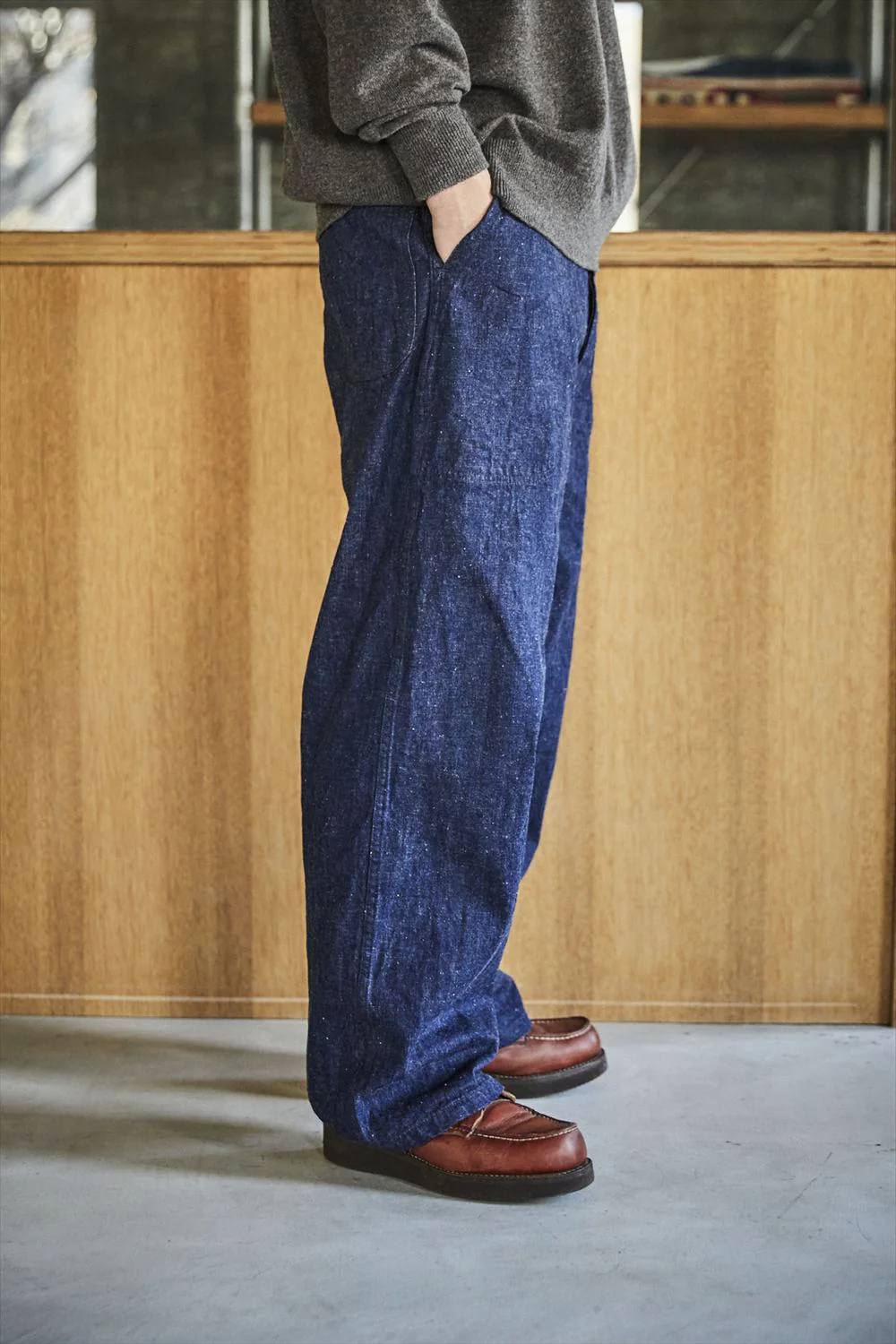 OrSlow WWII 40s U.S. Navy Wide-Fit Utility Trousers Indigo One Wash - Image 7