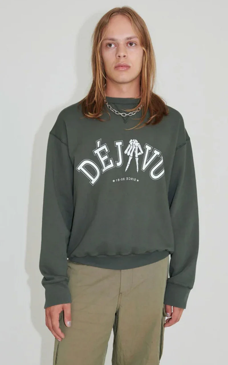 Our Legacy Base Sweat DeJa Vu Print Green - Image 2