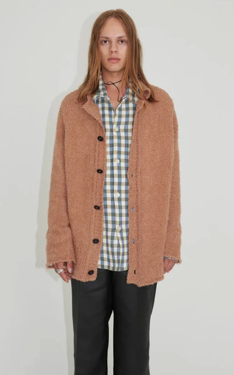 Our Legacy Big Cardigan Cotton Caramel Cloudy - Image 3