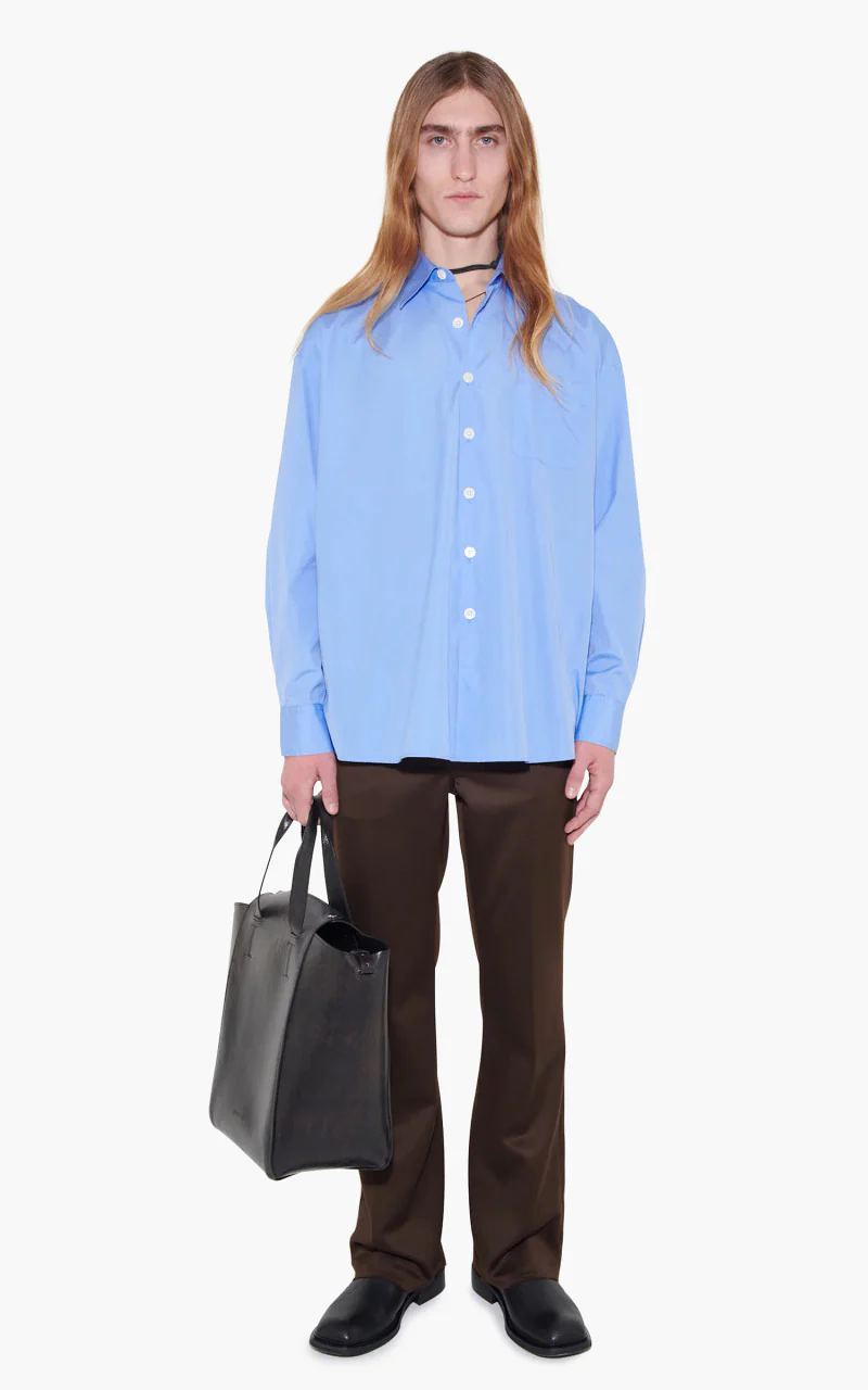 Our Legacy Borrowed BD Shirt Police Blue Poplin - Image 2