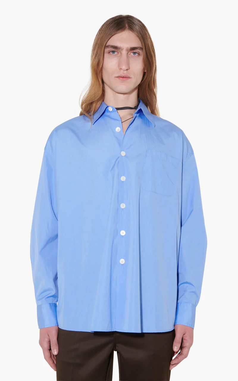 Our Legacy Borrowed BD Shirt Police Blue Poplin - Image 3