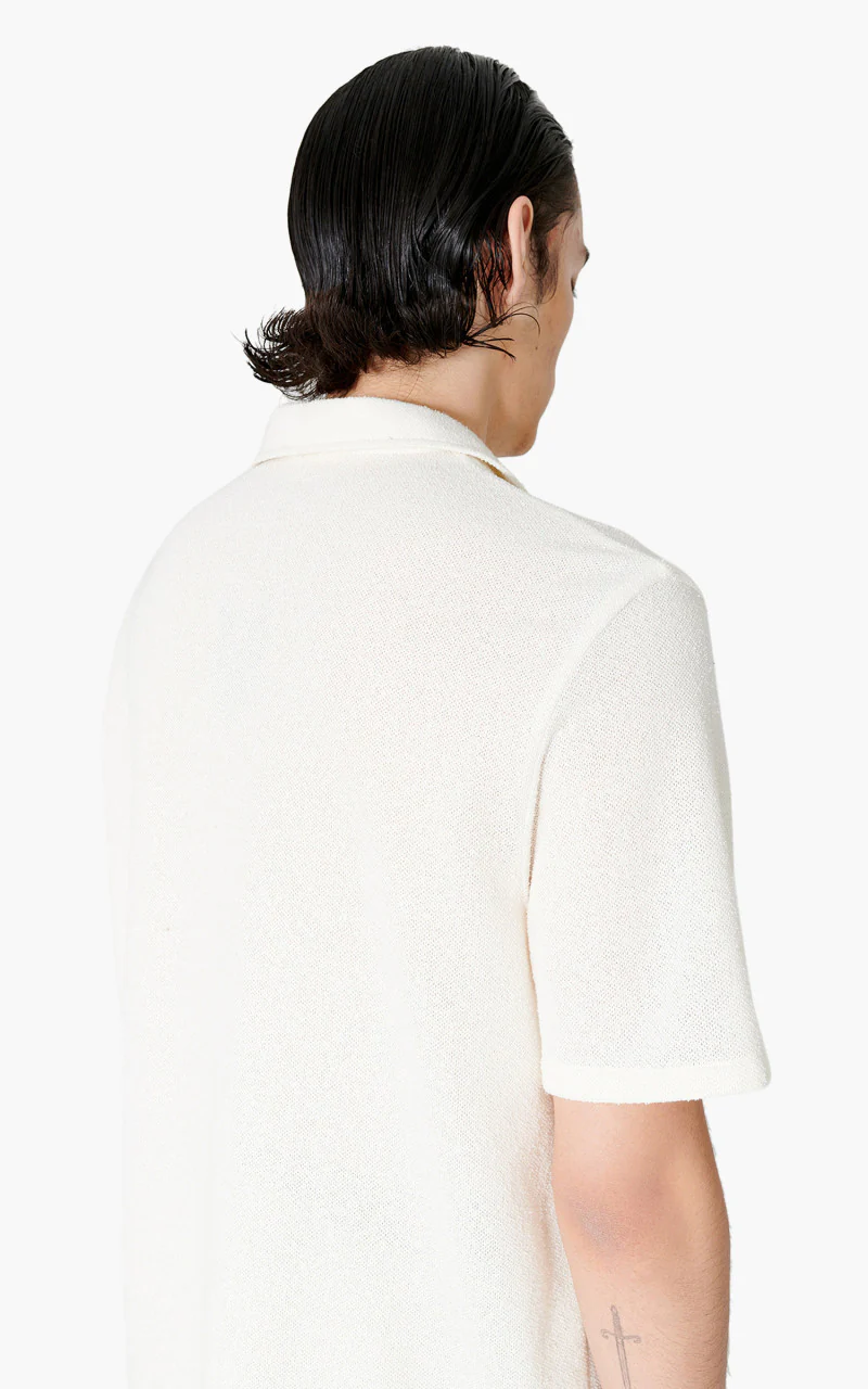 Our Legacy Box Shirt Short Sleeve White Boucle - Image 6