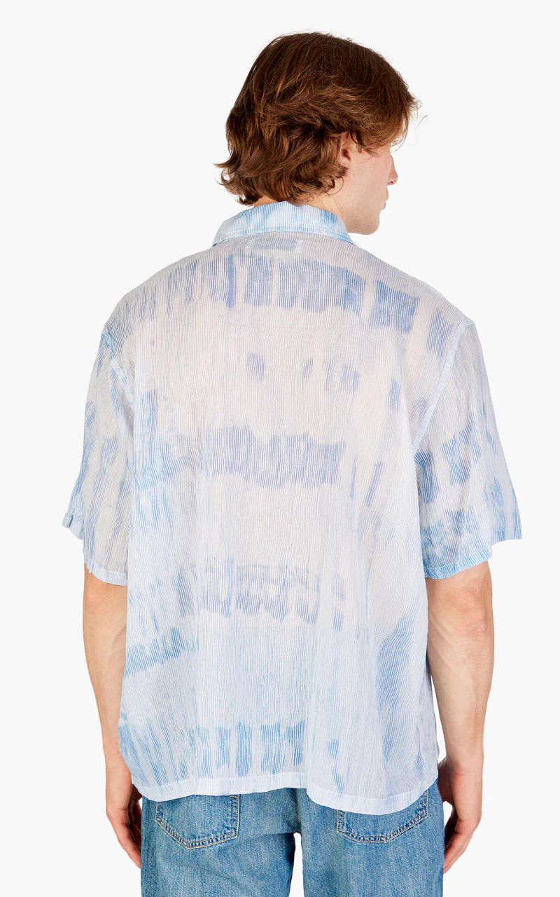 Our Legacy Box Shirt Shortsleeve Blue Brush Stroke Print - Image 6