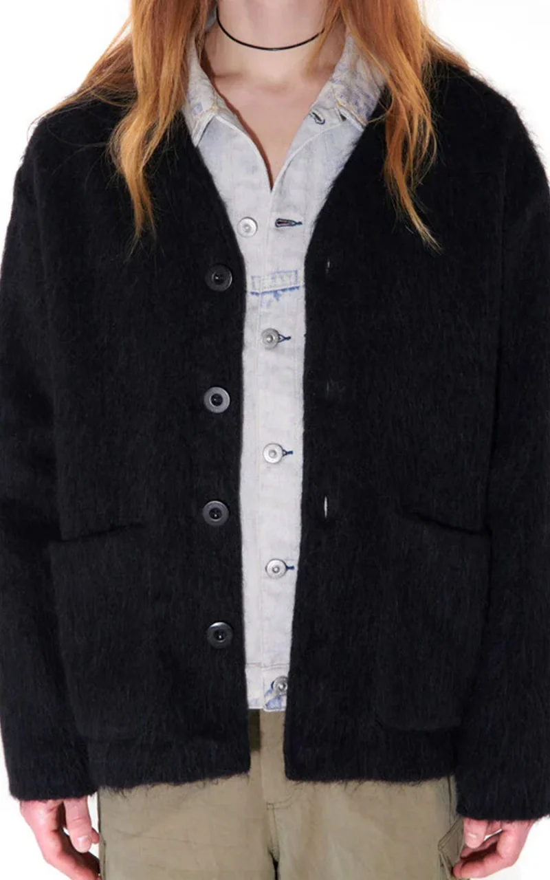 Our Legacy Cardigan Mohair Black - Image 3