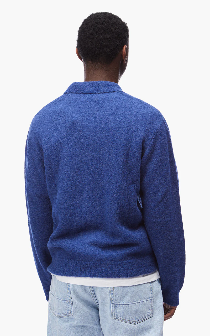 Our Legacy Evening Polo Fuzzy Alpaca Royal Blue - Image 5