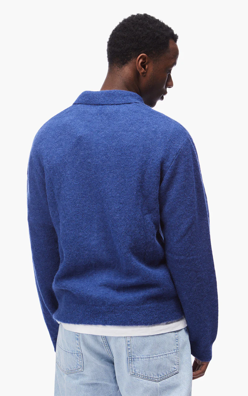 Our Legacy Evening Polo Fuzzy Alpaca Royal Blue - Image 6