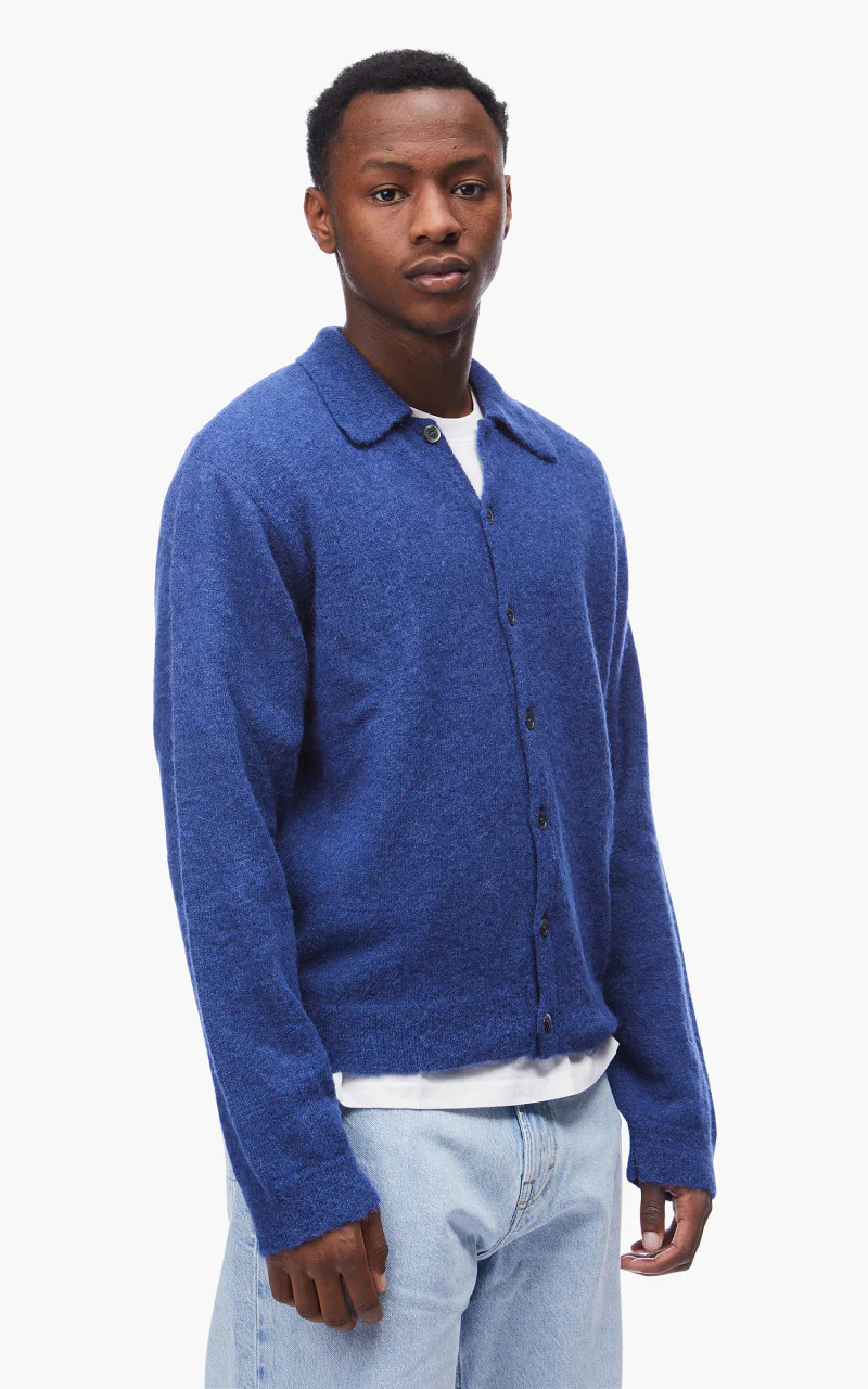 Our Legacy Evening Polo Fuzzy Alpaca Royal Blue - Image 7