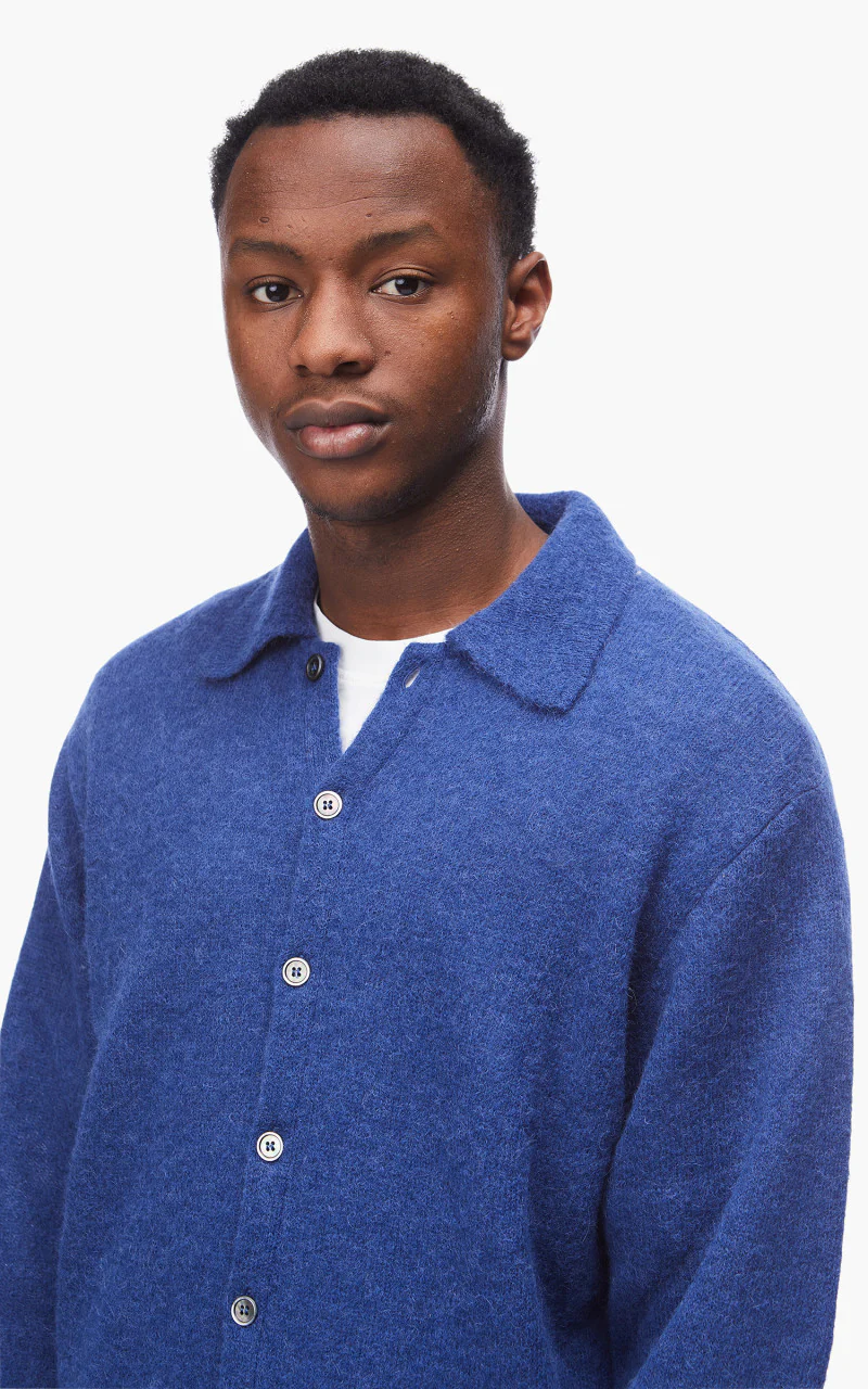 Our Legacy Evening Polo Fuzzy Alpaca Royal Blue - Image 8