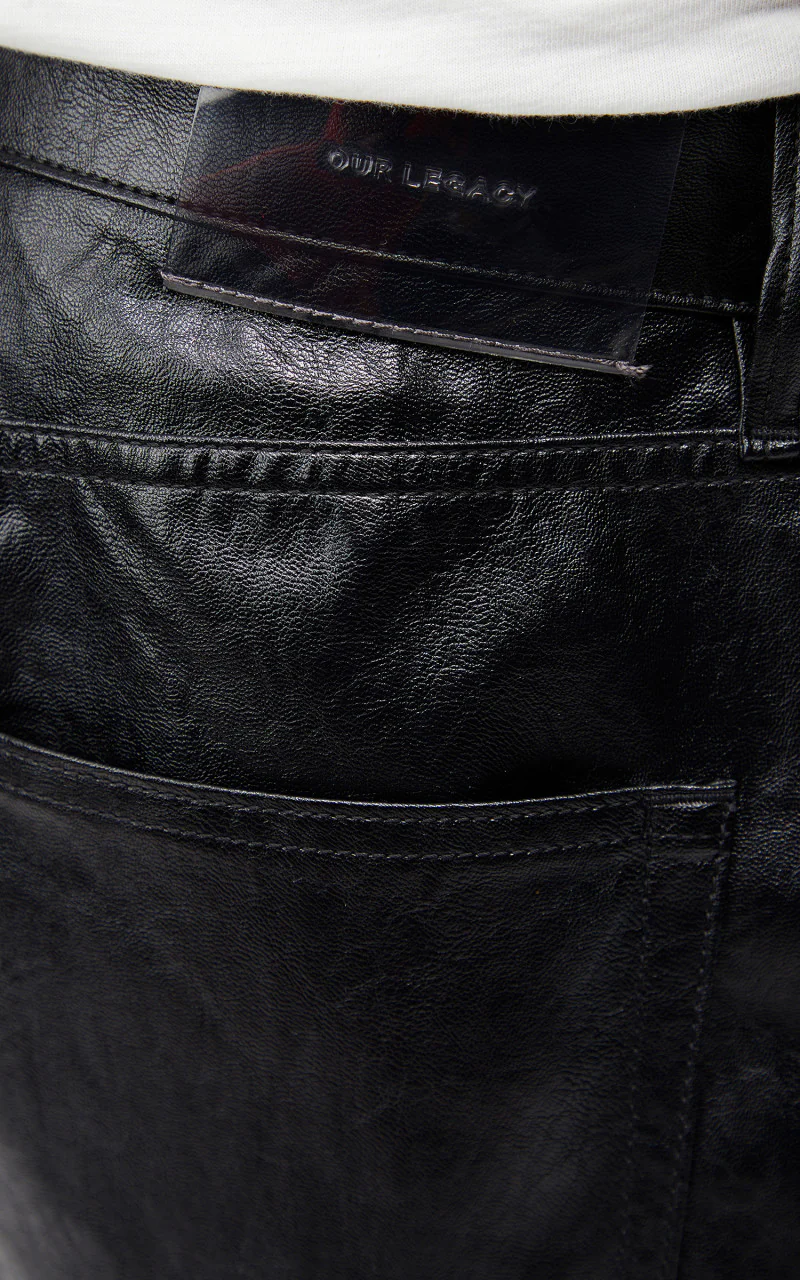 Our Legacy Formal Moto Cut Cageian Black Fake Leather - Image 7