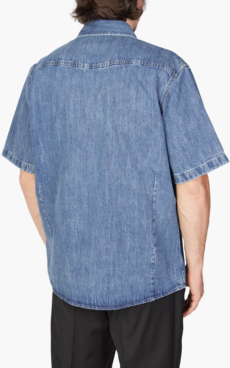 Our Legacy Frontier Shortsleeve Shirt Western Blue Denim - Image 5