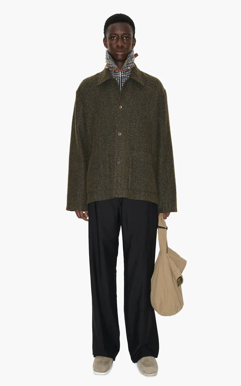 Our Legacy Haven Jacket Black/Moss Fuzz Wool - Image 2
