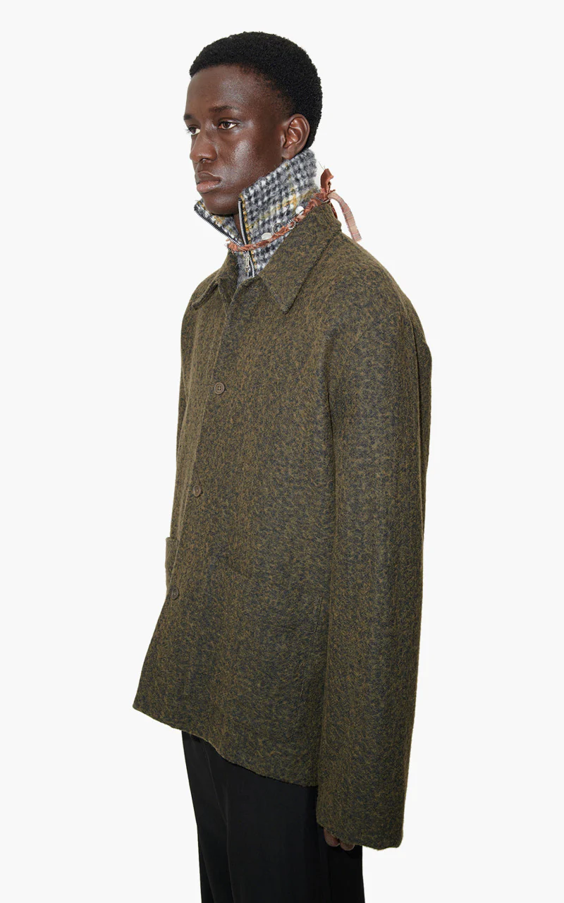 Our Legacy Haven Jacket Black/Moss Fuzz Wool - Image 5