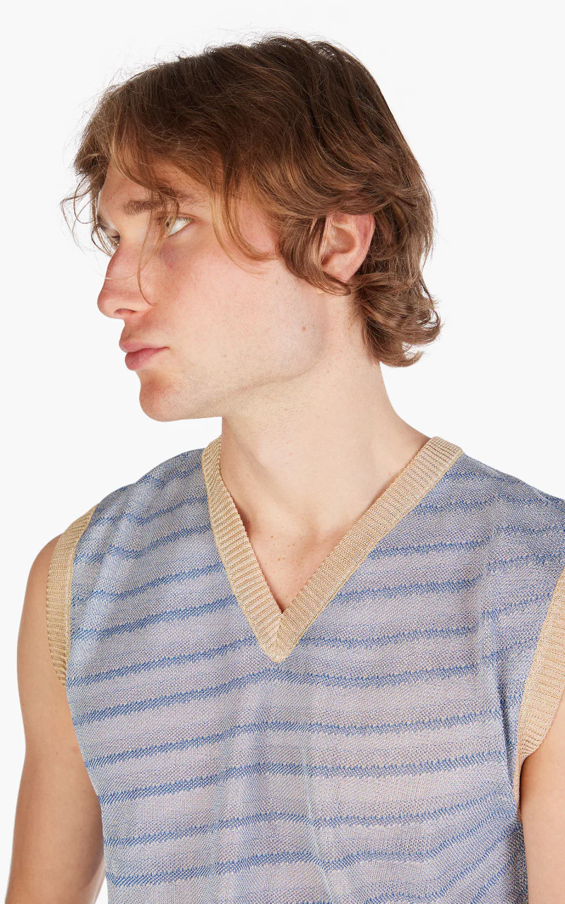 Our Legacy Knitted Vest Cartoon Static Stripe - Image 5
