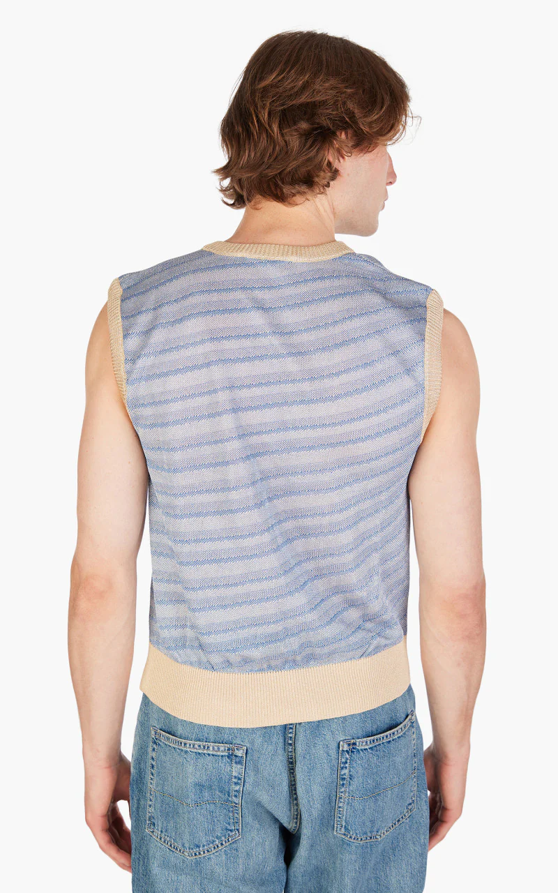 Our Legacy Knitted Vest Cartoon Static Stripe - Image 6