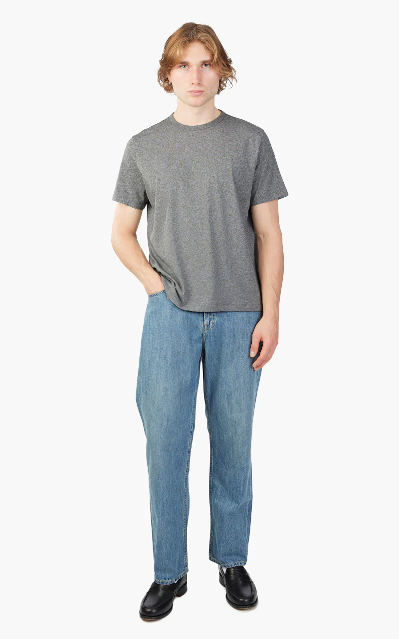 Our Legacy New Box T-Shirt Clean Jersey Grey Melange - Image 2