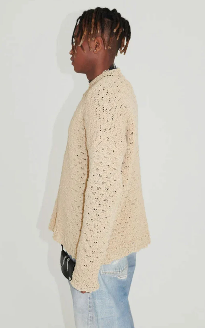 Our Legacy Popover Roundneck Faux Cord Beige - Image 4
