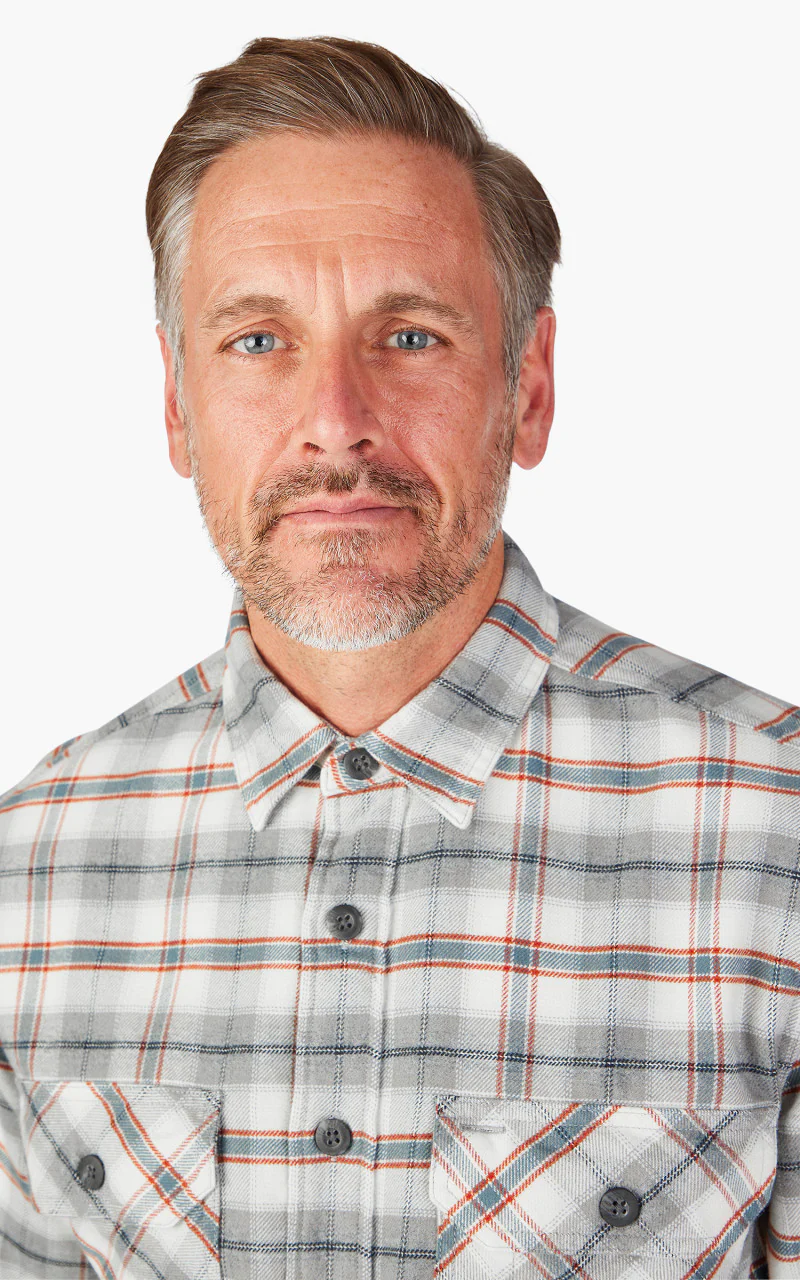 Pendleton Burnside Flannel Shirt Birch/Grey/Red Plaid - Image 5