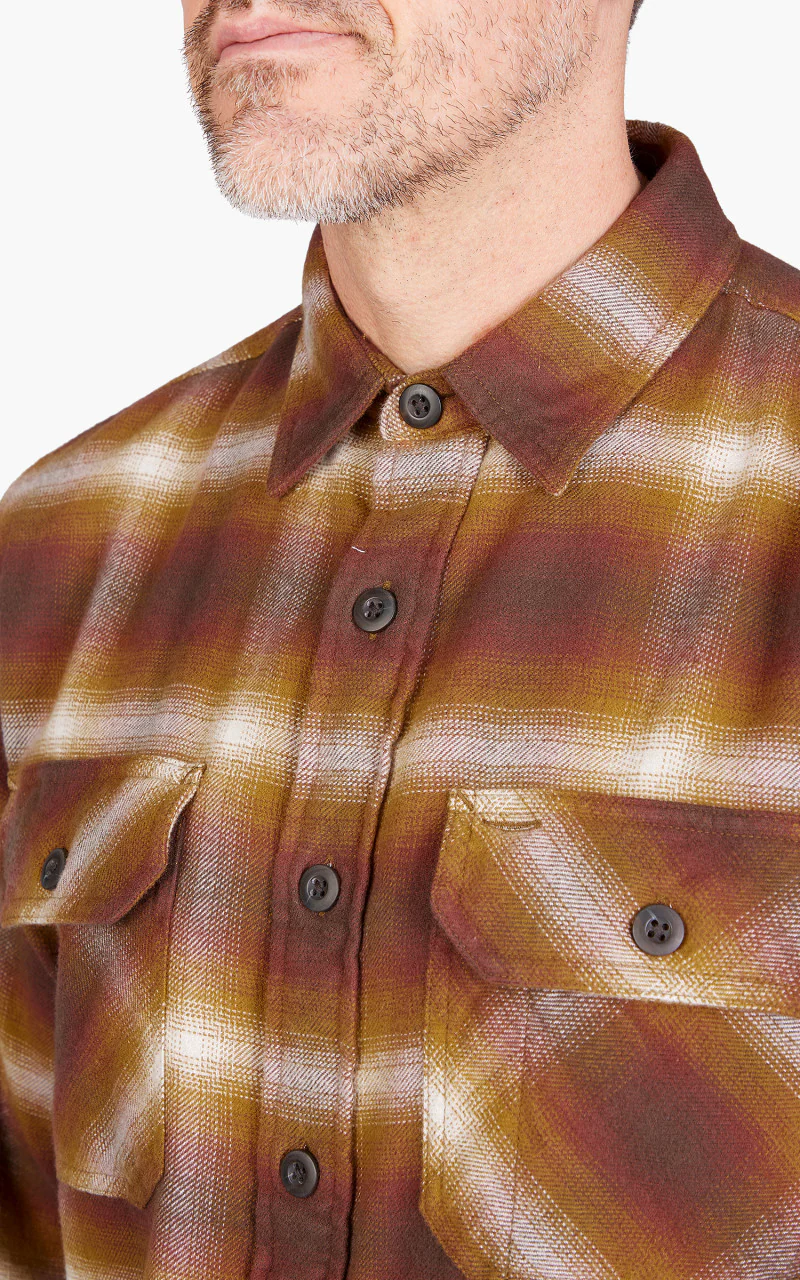 Pendleton Burnside Flannel Shirt Brown/Ochre/Ecru Plaid - Image 5