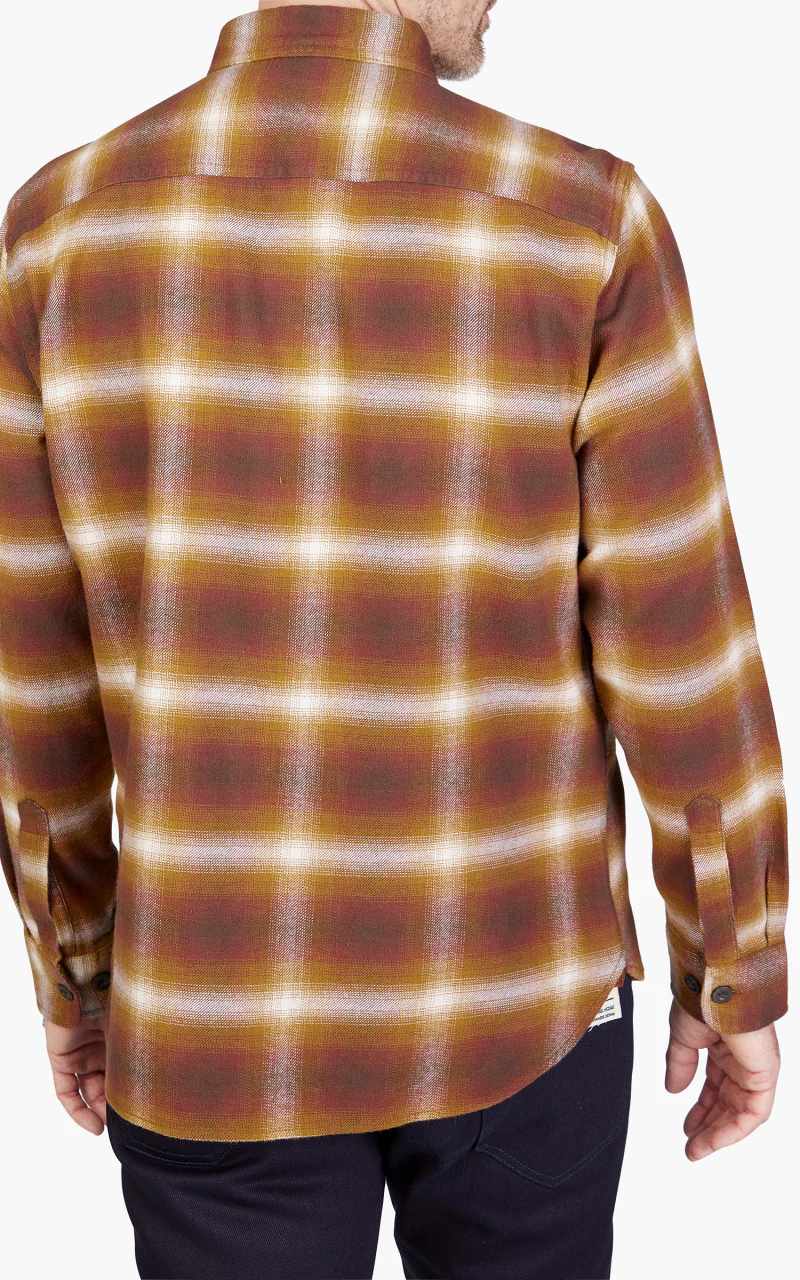 Pendleton Burnside Flannel Shirt Brown/Ochre/Ecru Plaid - Image 6