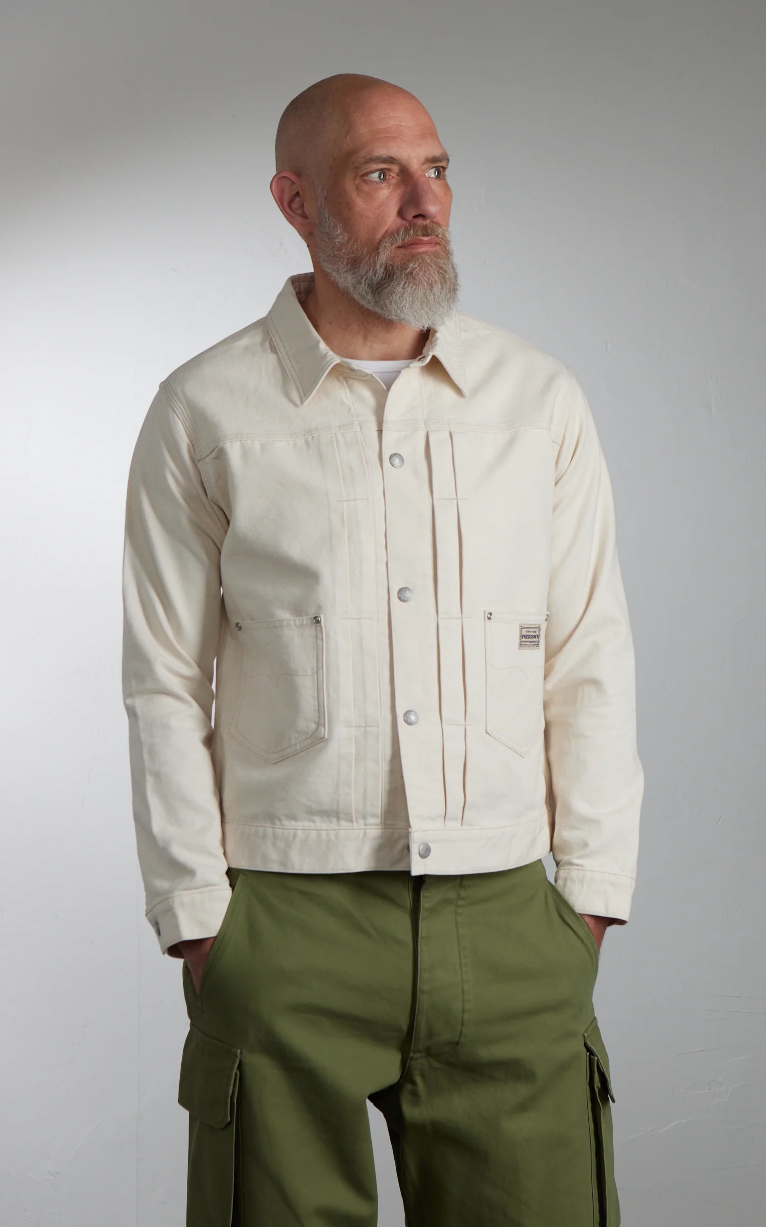 Pherrow's 222WJ Cotton Duck Work Jacket Natural - Image 4