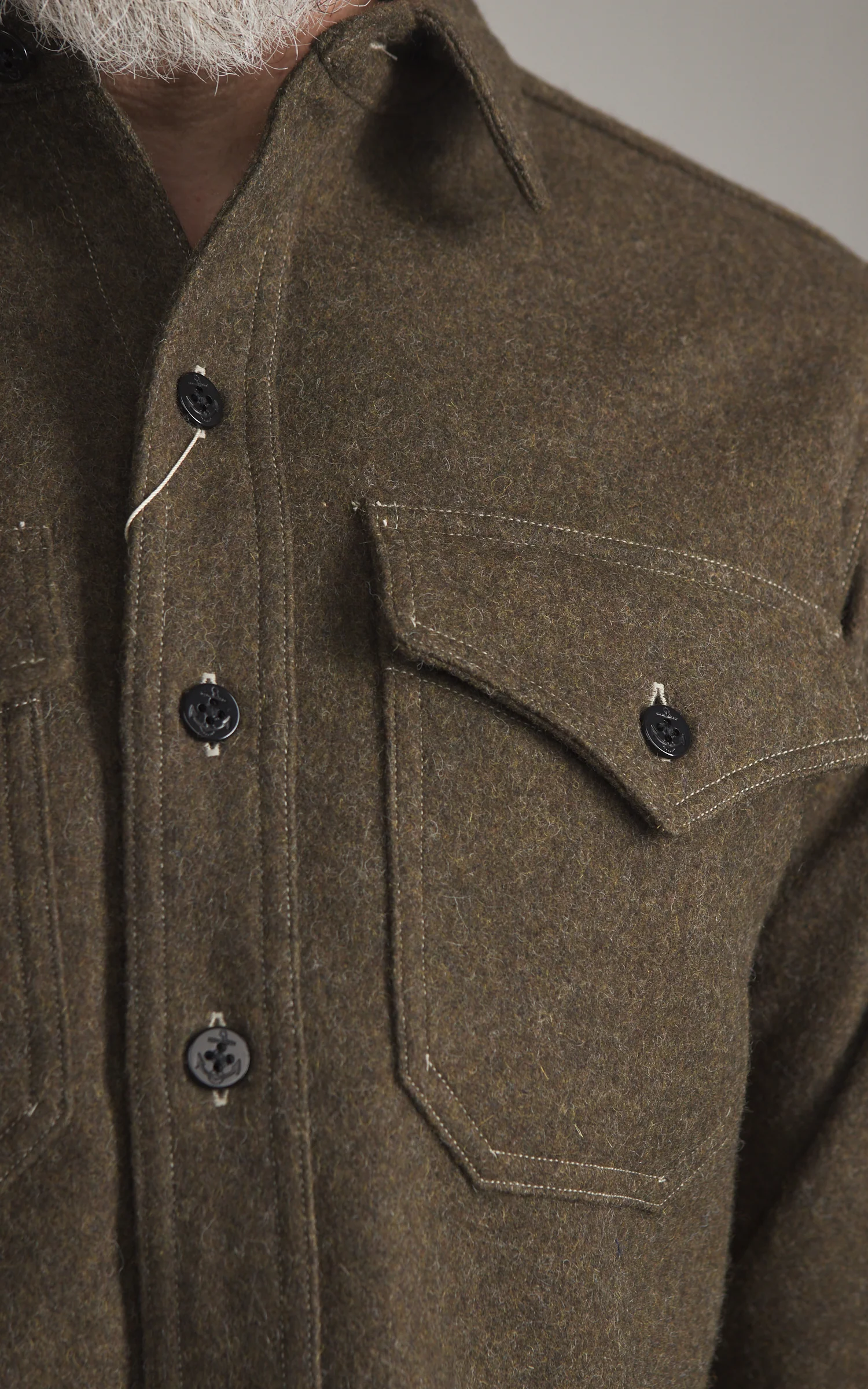 Pherrow's 25W-P.30CPO 1930s CPO Shirt Olive - Image 3