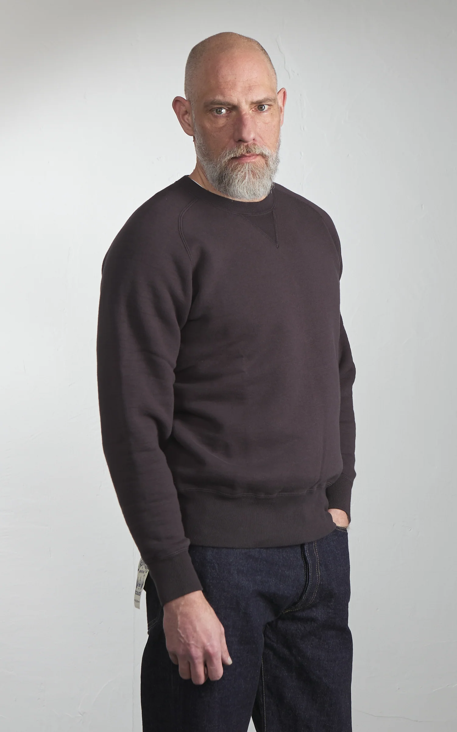 Pherrow's 25W-PVSF Heavyweight Crewneck Sweatshirt Shadow Black - Image 3