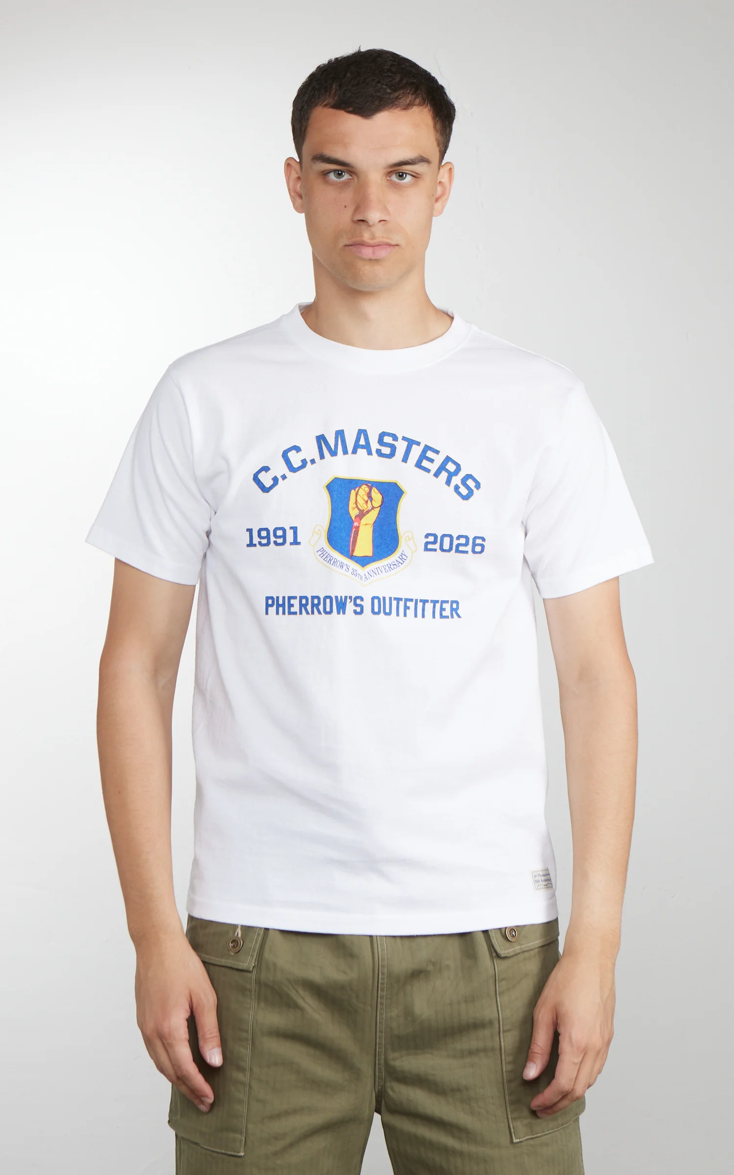 Pherrow's 26S-PT-L-2A "35th Anniversary" Short Sleeve T-Shirt White - Image 2