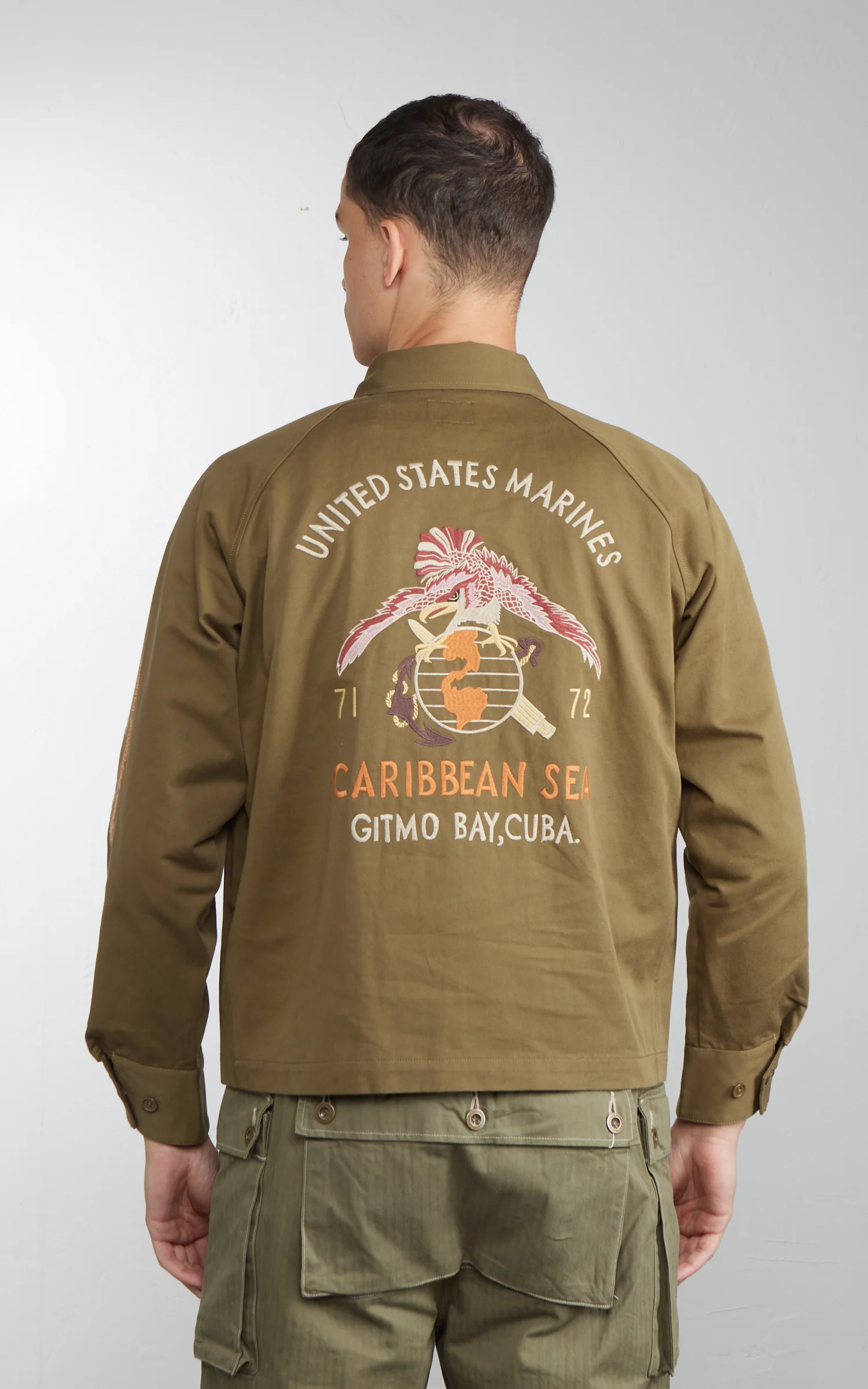 Pherrow's 26S-PVSJ1 Cuban Souvenir Jacket Olive - Image 4
