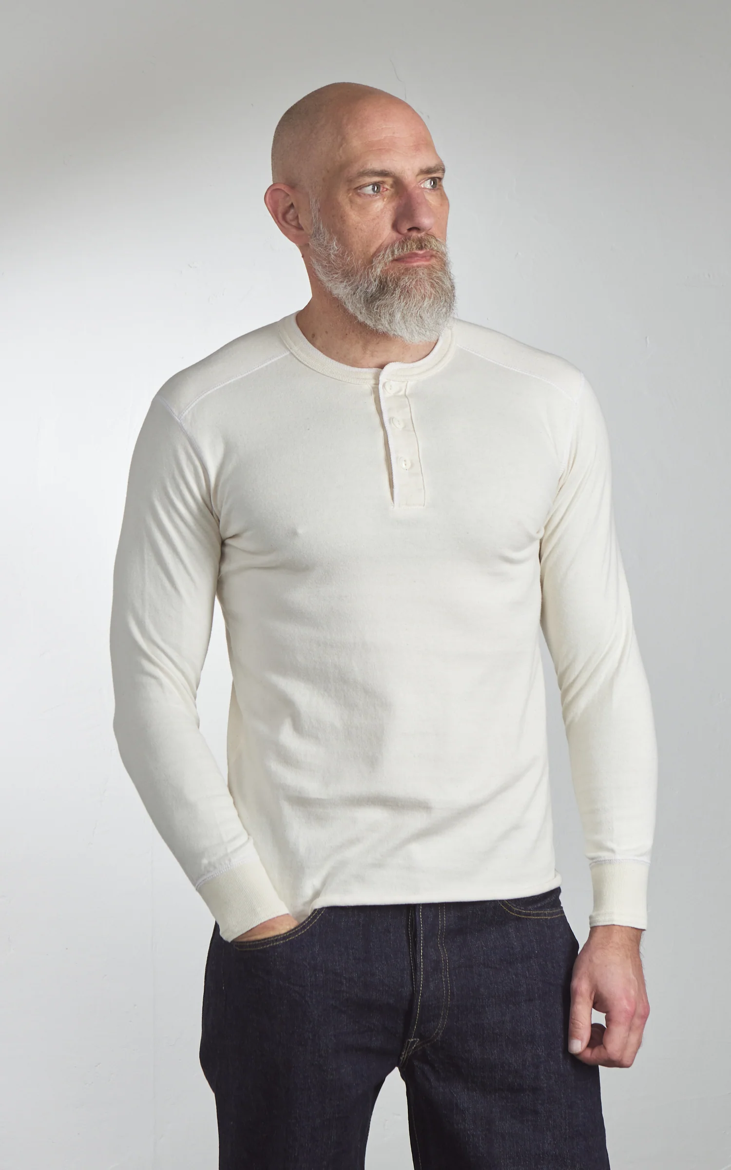 Pherrow's PCT2 Henley Longsleeve Oatmeal - Image 4