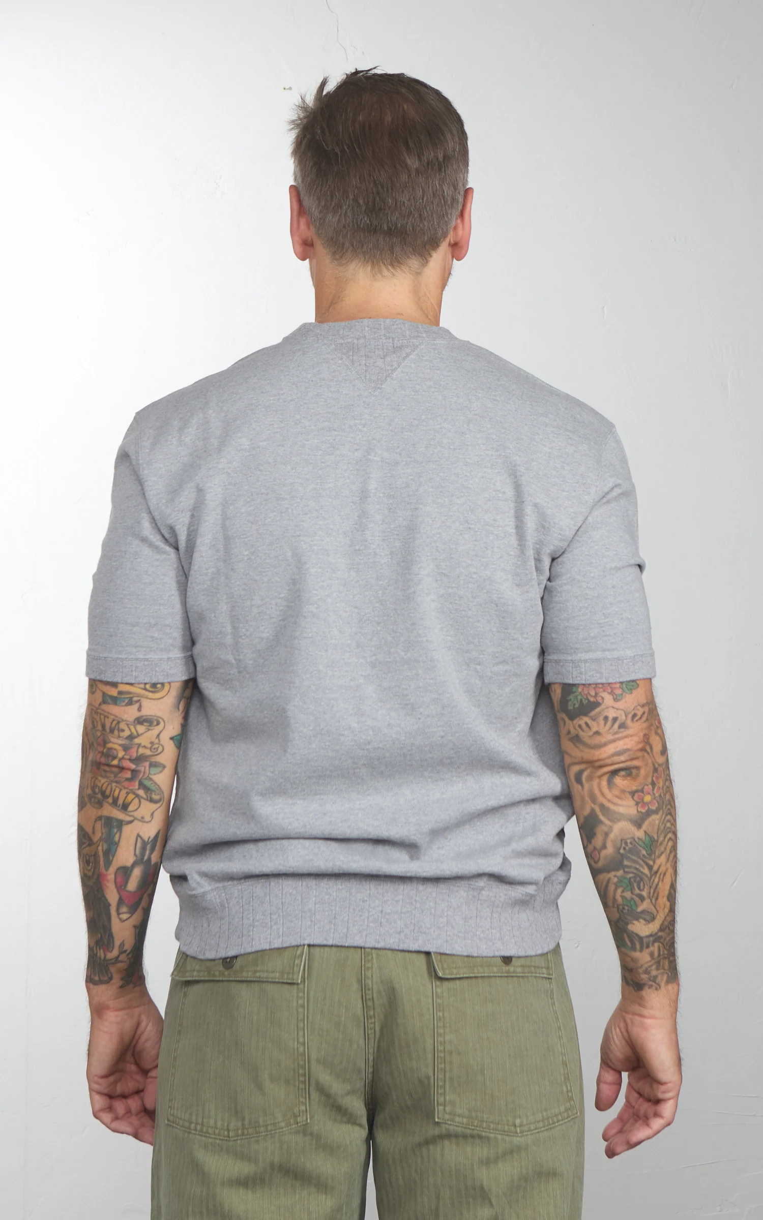 Pherrow's PVGT Plain Sweat T-Shirt Grey - Image 4