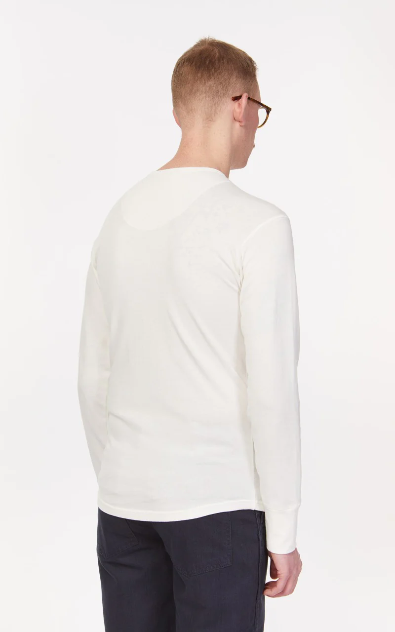 Pike Brothers 1927 Henley Shirt Long Sleeve Ecru - Image 6