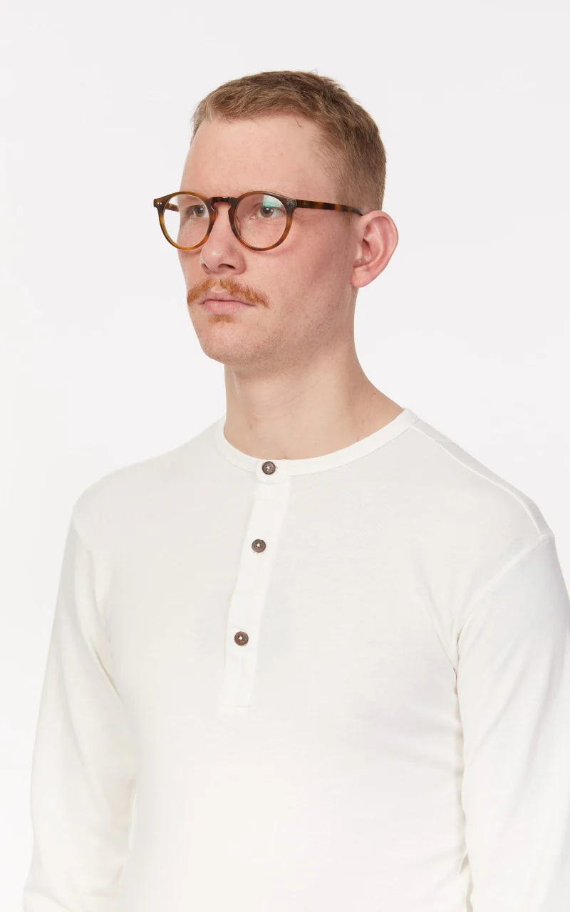 Pike Brothers 1927 Henley Shirt Long Sleeve Ecru - Image 7